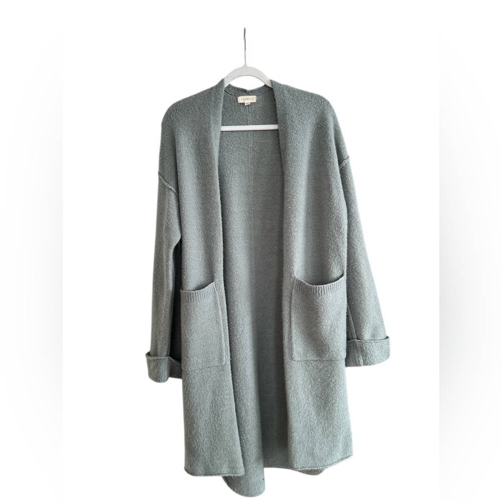 Promesa Anthropologie Gray Open-Front Knit Cardigan for Fall 🍁